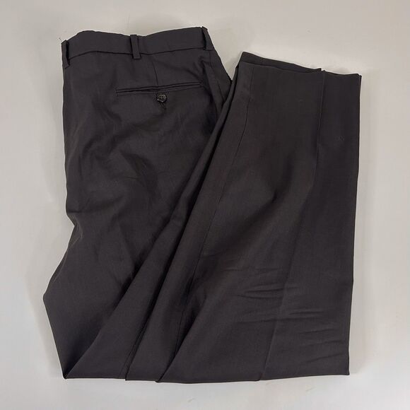 Joseph Abboud 48R Suit 40x30 Flat Front Brown Guabello Wool Two Button Vented - Picture 10 of 13